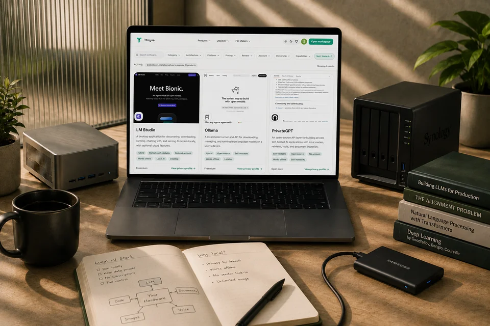 Local alternatives to popular AI products collection cover image