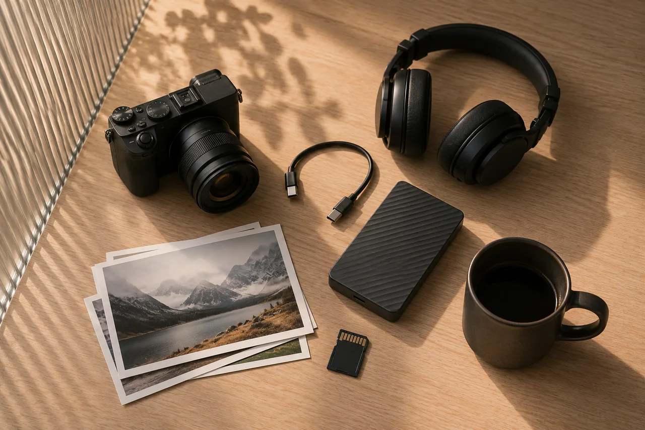 Camera, headphones, and storage media for local format conversion