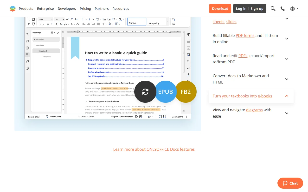 ONLYOFFICE homepage showing document suite
